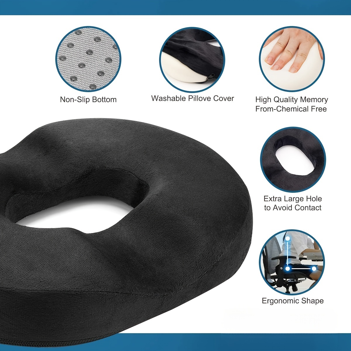 Donut Pillow Hemorrhoids Scientific Center Hole U shaped Temu