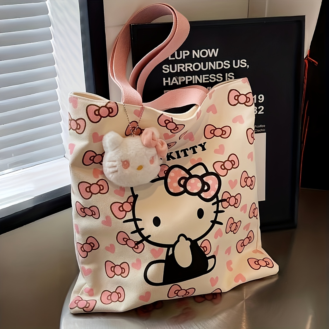 

authorized Sanrio" Canvas Bag, Fashionable "for Hello Kitty", Suitable For Office, School And Home Use, Essential Items For Travel, Portable Bag For Women To , Christmas Gift