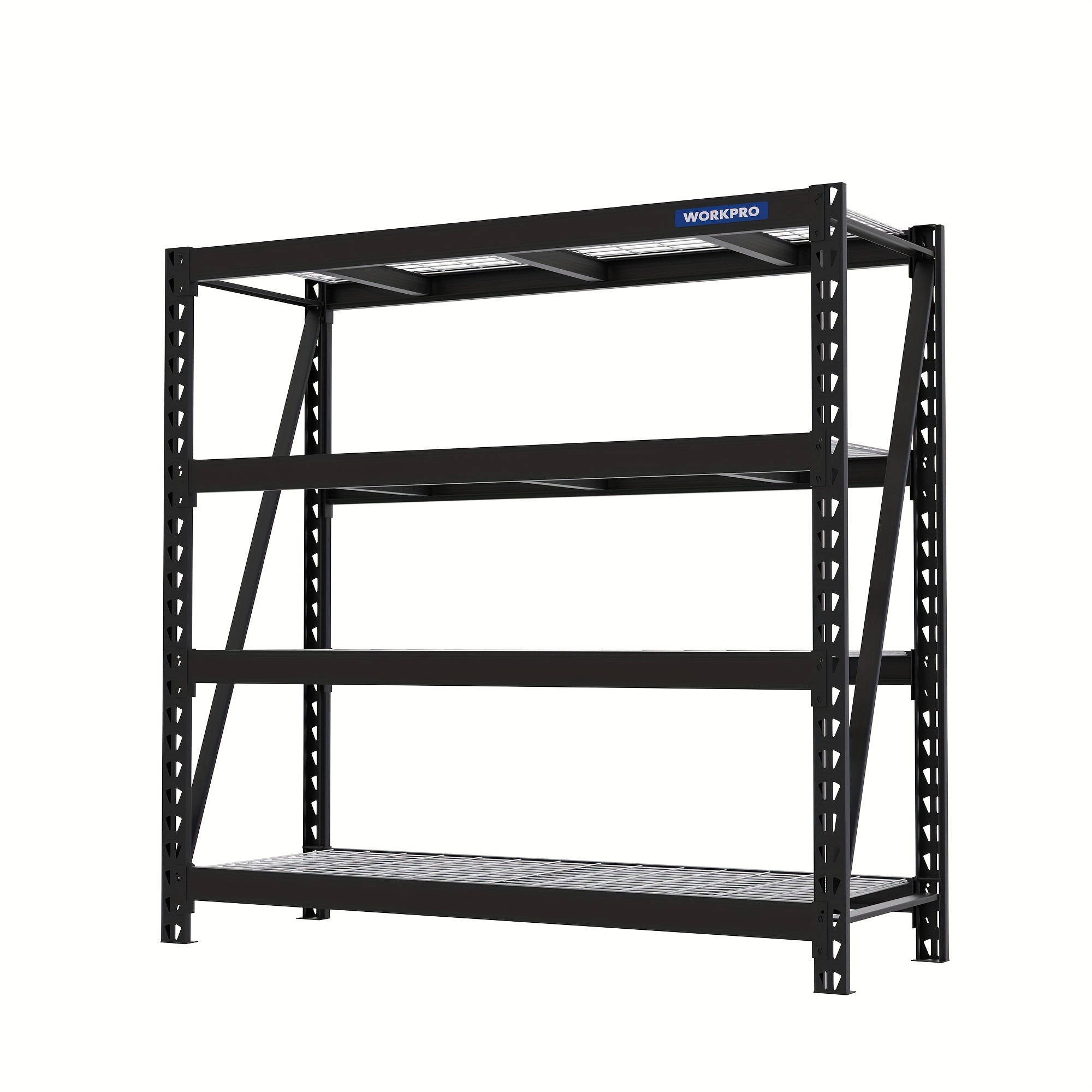 

Workpro 68" Ultra Wide 4-tier Metal Garage Shelving Unit, 68"w X 24"d X 65"h, 7200 Lbs Capacity, Heavy Duty Storage Utility Rack, Industrial Adjustable Shelves For Shop Warehouse Basement Fish Tank