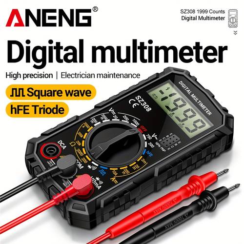 1999 counting multimeter three pole buzzer ac voltage 10a current multimeter hfe multimeter tool digital tester without battery