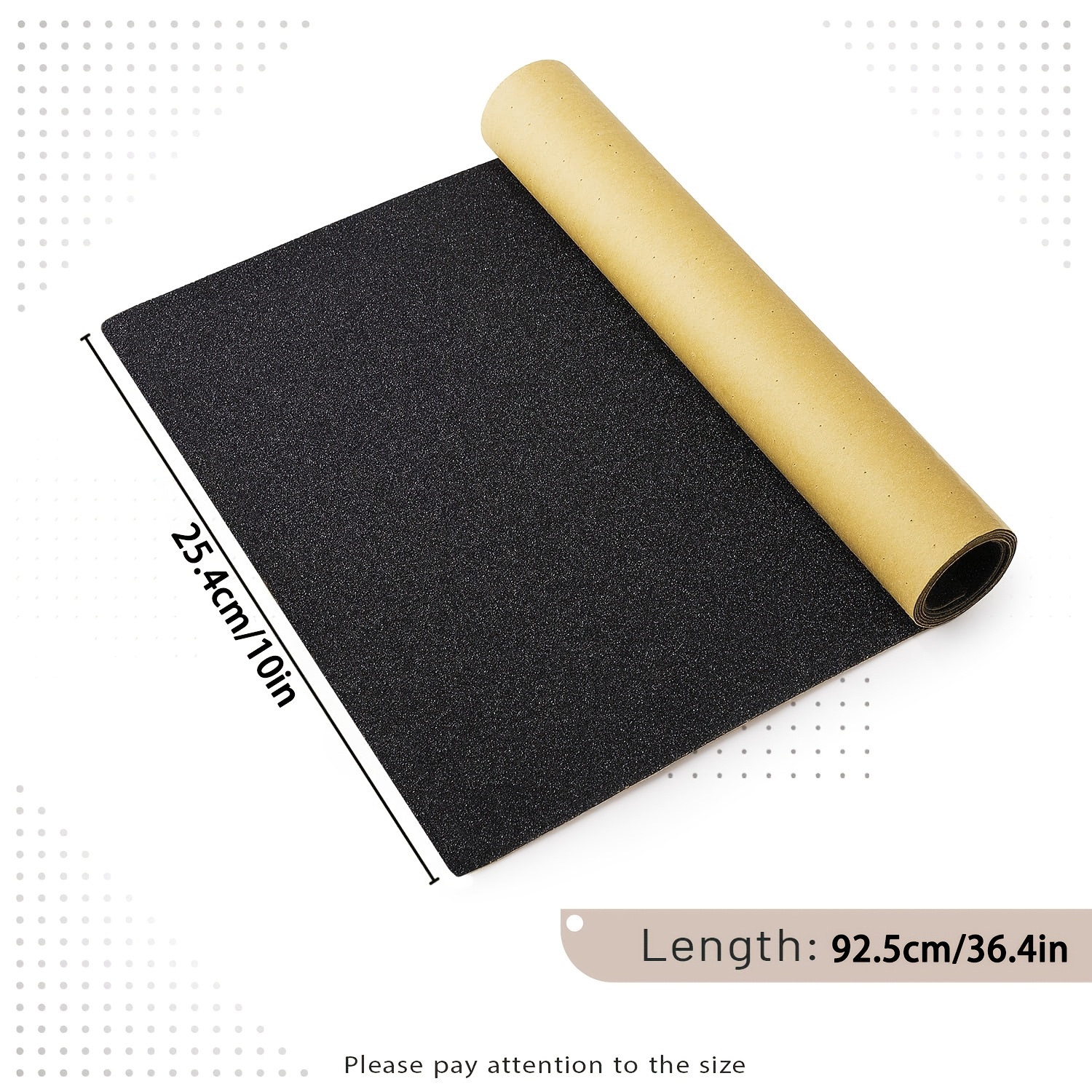 TEMU 1pc 80 Mesh Diamond Black Skateboard Anti-slip Sandpaper Pad - And Self-adhesive, Durable Waterproof Design, Enhanced Handling, Matte Anti-slip