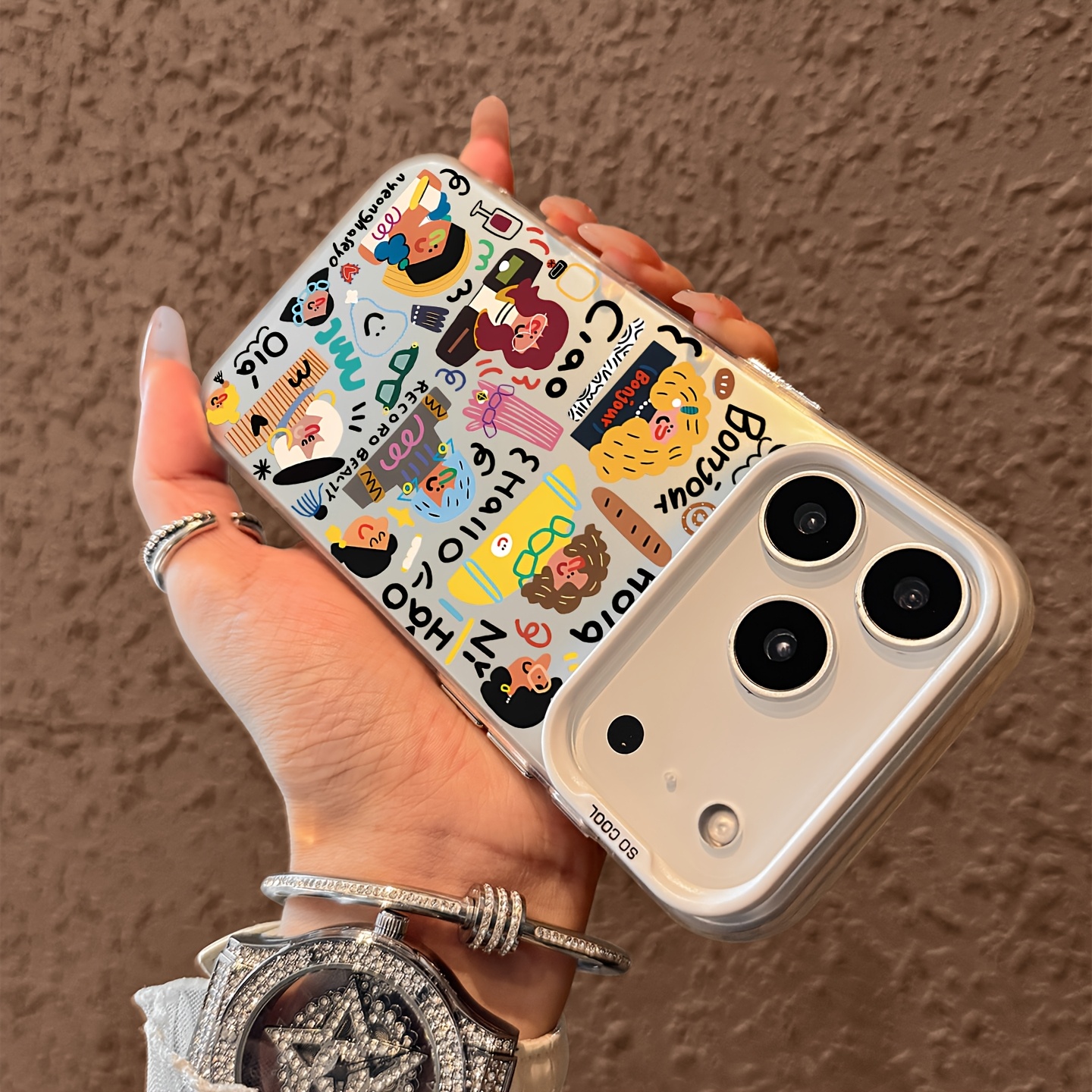 TEMU Phone Case: A Stylish And Trendy 17-series Phone Case Featuring A Creative Oil Painting Portrait Design, Compatible With Iphone 17/17