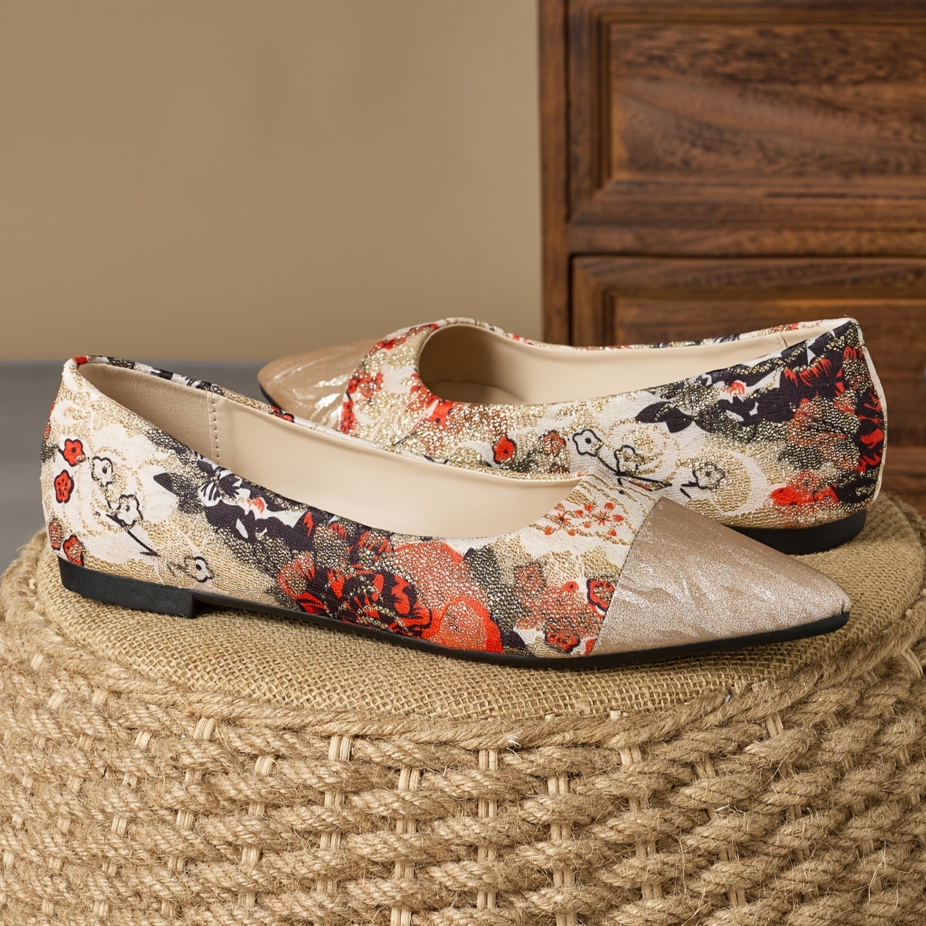 womens pointed toe shallow cutout flat shoes - Temu