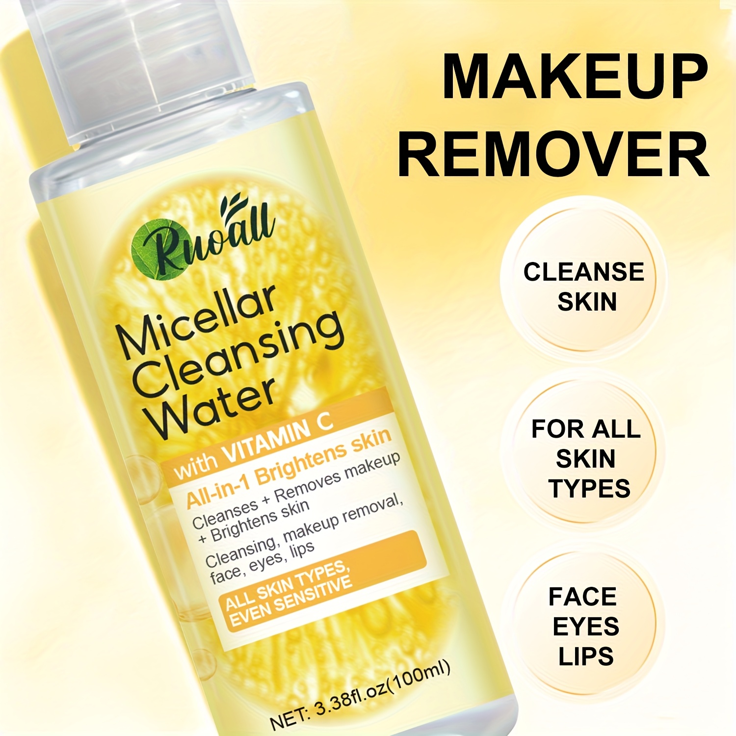 100ml of   cleansing water   for   and eye region compatible with for   types ideal for skincare items facial care beauty products for women skincare for men makeup removal Product details 4