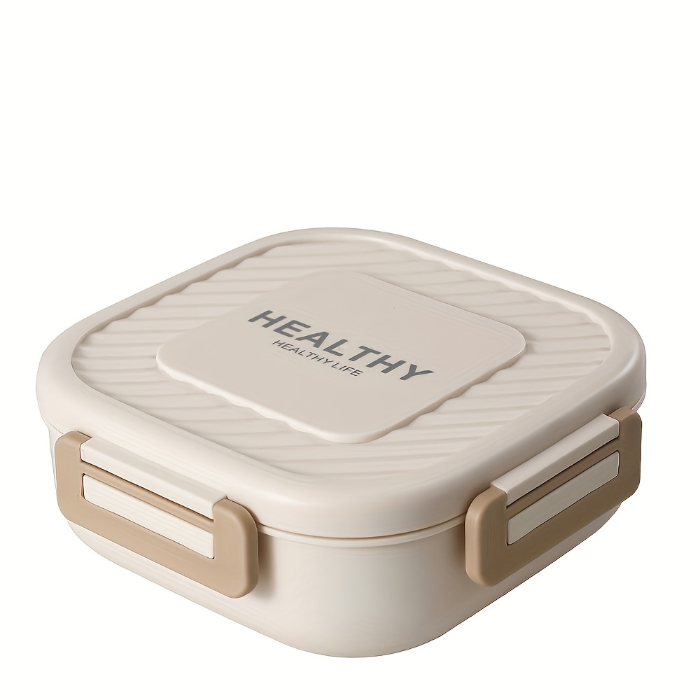 1pc Leakproof Square Lunch Box With Compartments - Perfect For Salads, Fruits & - Durable Plastic, Hand Wash Recommended