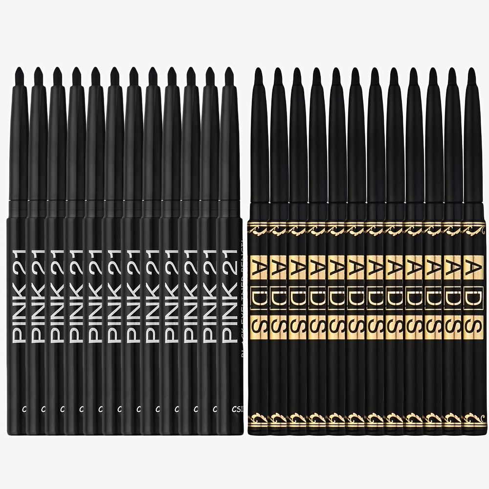 24pcs Waterproof Eyeliner Set, Formula, Long-lasting, Ethically , Multiple Colors , High-gloss Finish