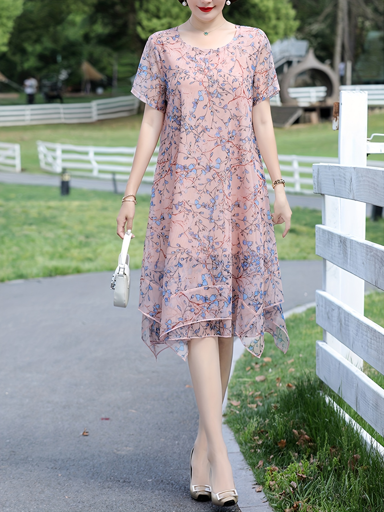 summer dresses 2024 short mesh ultra breathable mom summer dress 2024 new short sleeve