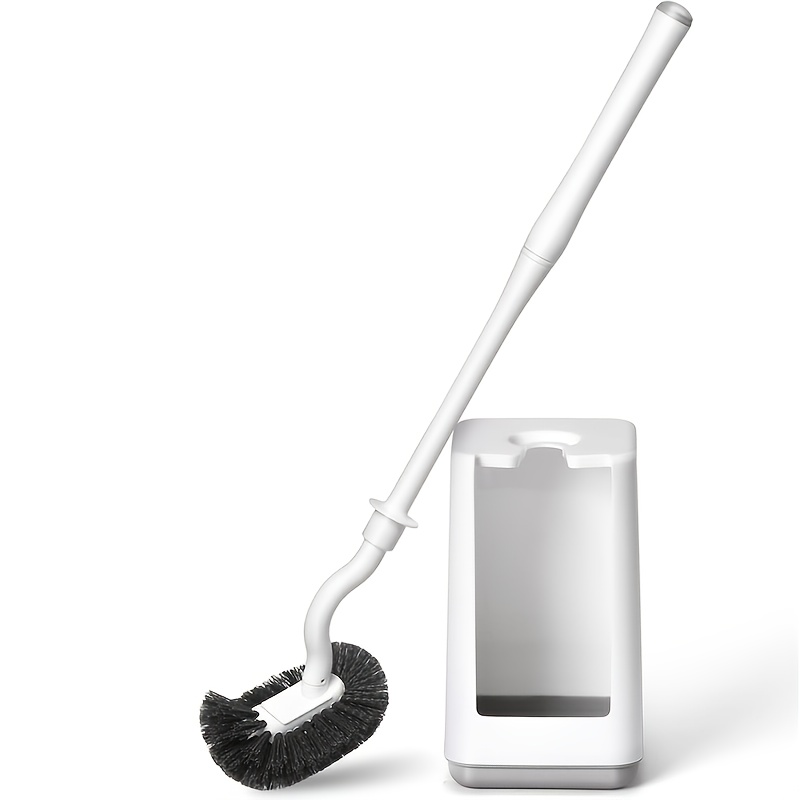 E-shop Toilettenbürste mit Halterung – Robuste Kunststoff-Toilettensauger mit langem Stiel und belüfteter Basis für gründliche Reinigung im Badezimmer,
