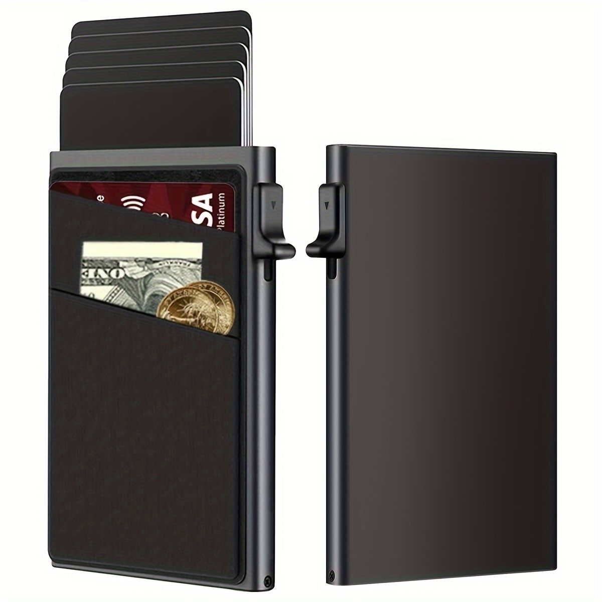 

Automatic Pop Up Credit Card Holder Minimalist Rfid Blocking Men's Business Card Wallet