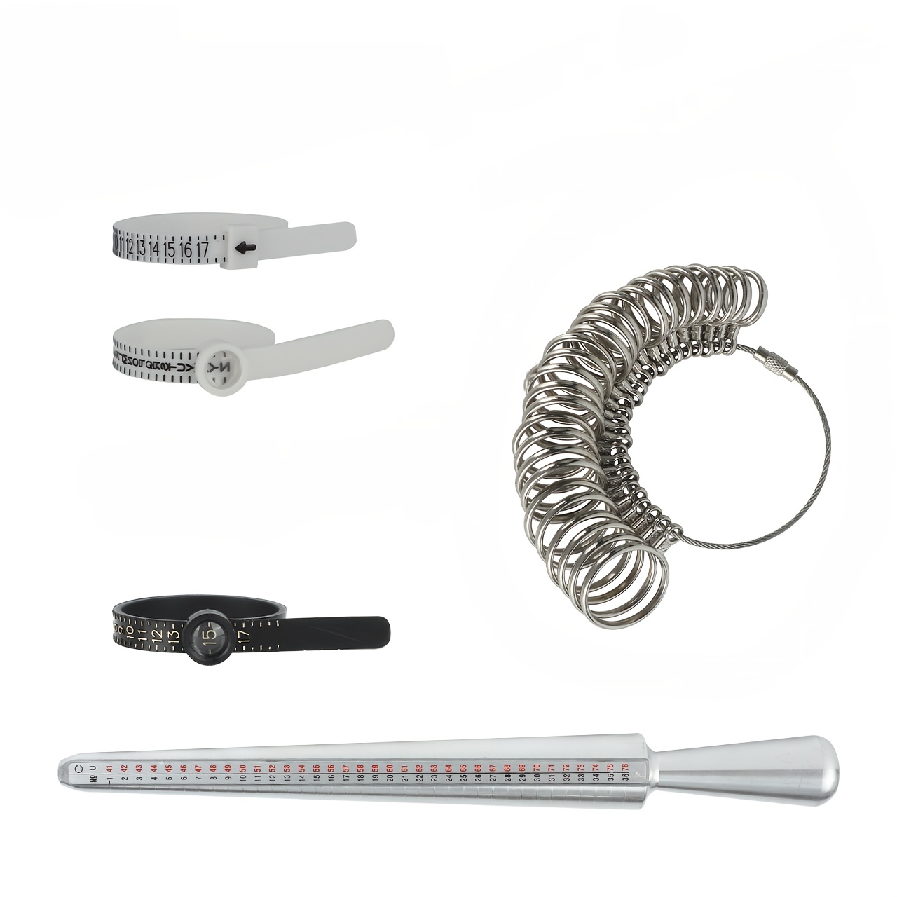 TEMU 3pcs Ring Size Measuring Tool Set | Ring Gauge With Finger Size, Jewelry Size Measurement Tool, Silvery, Create Romantic Ring Bracelet For A 1 |