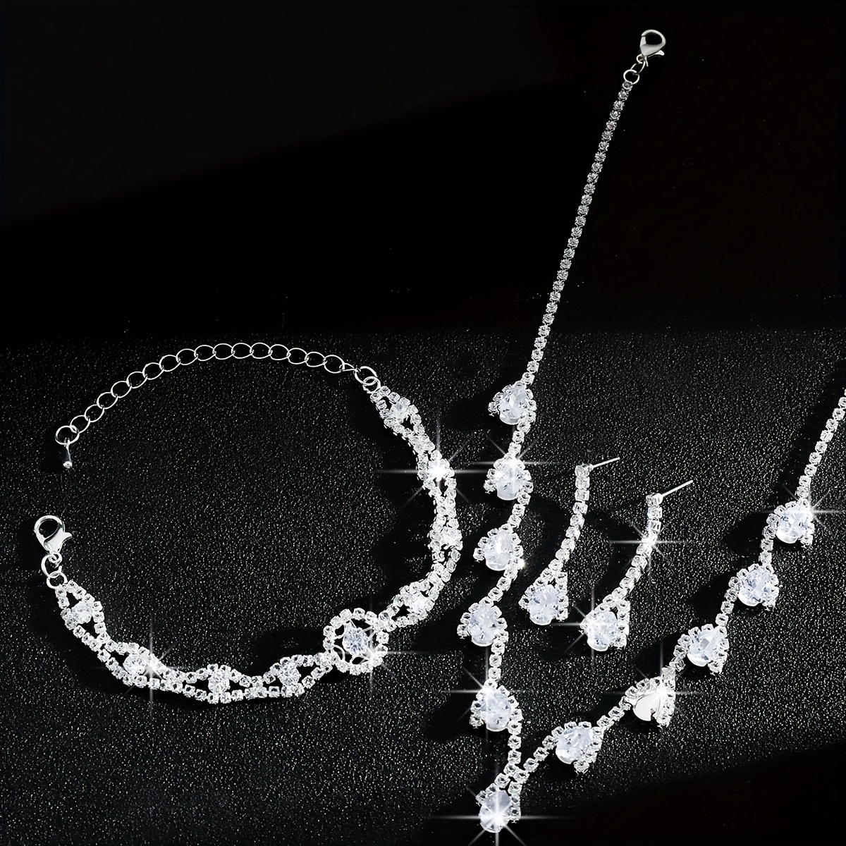Stylish Zirconia Heart Jewelry Set for Wedding