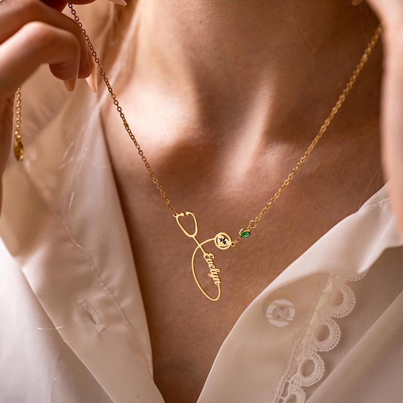 Personalized Stethoscope Custom Necklace for Women