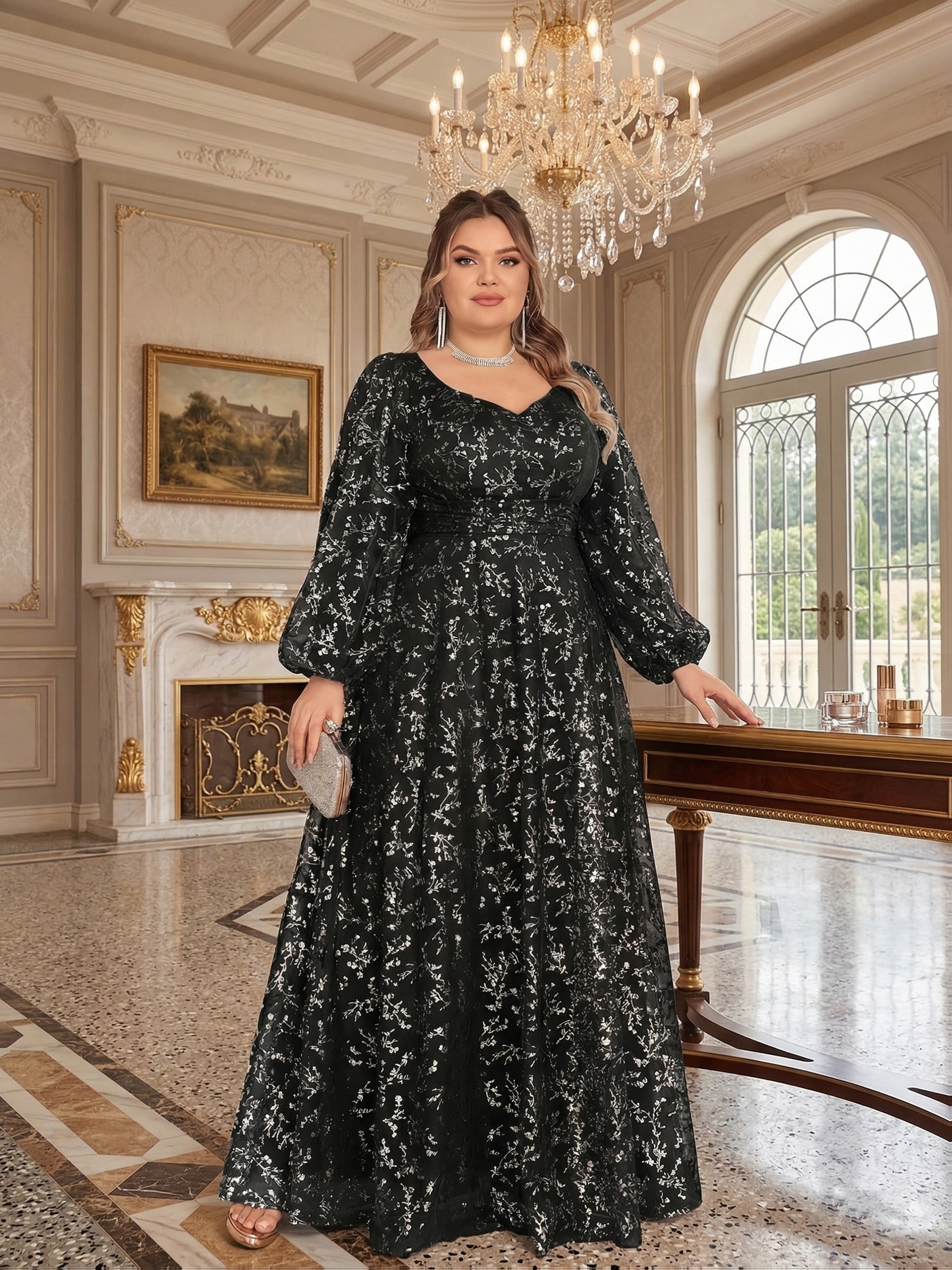 plus size plus size plus size luxurious intricate embroidery - Temu Brazil