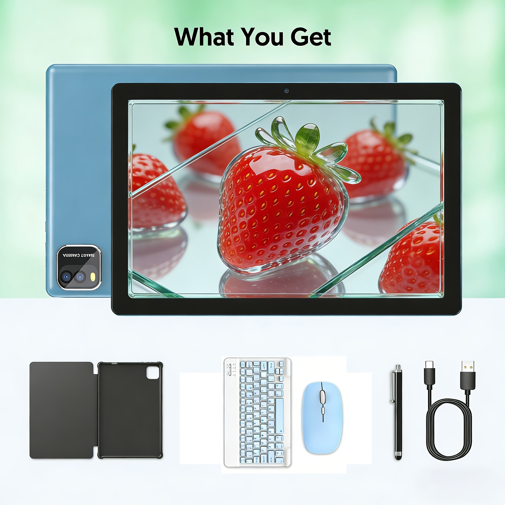 TEMU Tablette Raemond Android 15 12 pouces avec clavier en option, étui, souris, stylet électricité, 4 cœurs, 12 (3 Go + 9 Go) RAM + 64 Go ROM +