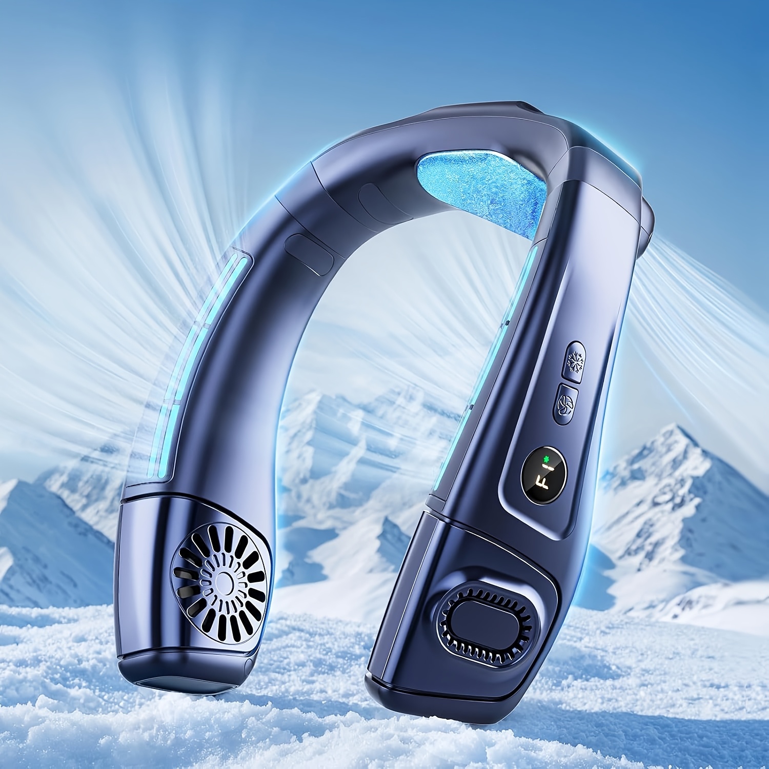 5200Mah Neck Fan, Portable Air Conditioning Fan, Ergonomic Personal Cooling Fan, Type-C Rechargeable, 3D Airflow Wearable, LED Screen, 3 Modes, a Gift for Men And Women, Suitable for Outdoor Travel And Indoor Use