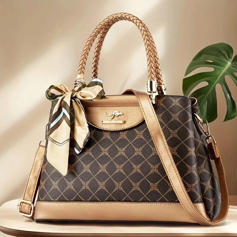 luxury tote bag spring summer handbag single shoulder bag crossbody bag for women commuting printed middle eastern womens mom bag high end old flower same large capacity womens bag with ribbon Product details 0