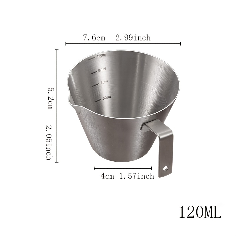 Image of 100ml & 120ml Stainless Steel Coffee Extraction Cup With Measurement – Durable, Reusable, And Dishwasher Safe For Espresso And Milk Measurements, Coffee Cup