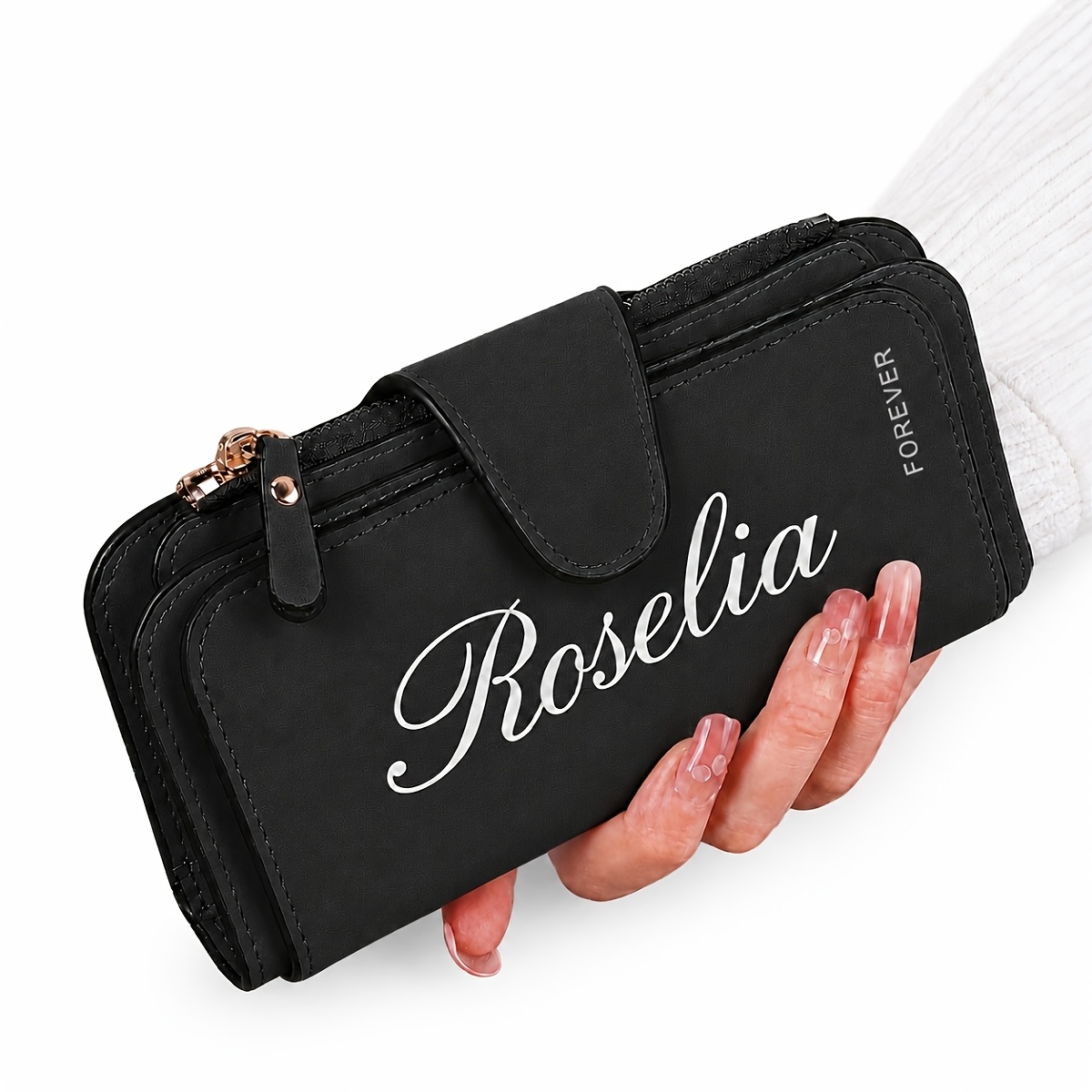 TEMU Personalized Women's Long Wallet - Multicolor Hand Clutch With Card Slots And Coin Pocket, Perfect As A Phone Bag And Clutch