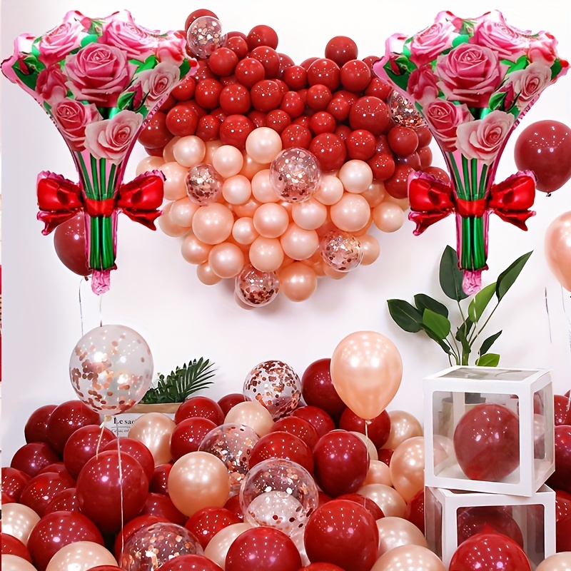 

2pcs - 22 pouces Bouquet de ballons papillon rose, ballons roses pour les décorations de fête de la fête des mères, fête de la Saint-Valentin, mariage, décorations de fête de fiançailles