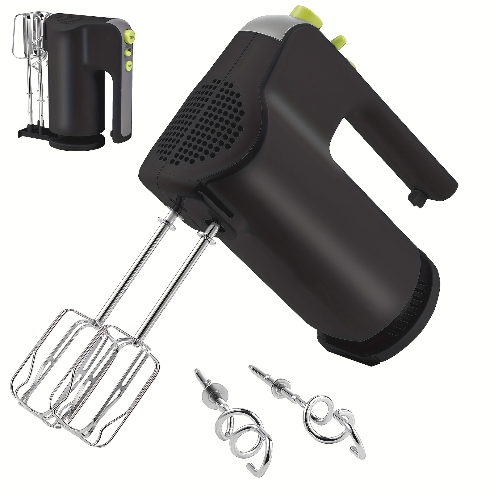 

Electric Hand Mixer, Mosaic 5 Speeds Hand Mixer With Cord & Attachments Storage And 4 Stainless Steel Accessories, Easy Eject For Whipping Mixing , Brownies, Cakes, Dough
