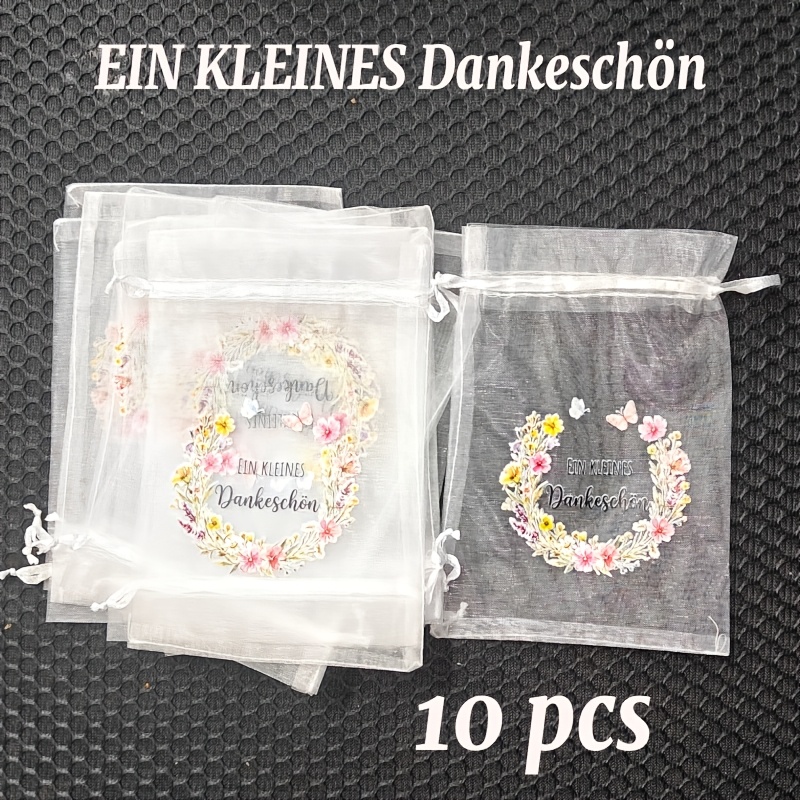 E-shop Geschenk für Sie/Ihn Organza-Geschenktüten mit deutschem „Danke“ Dankeschön-Geschenke – Geeignet für Hochzeit, Abschluss, Geburtstag,