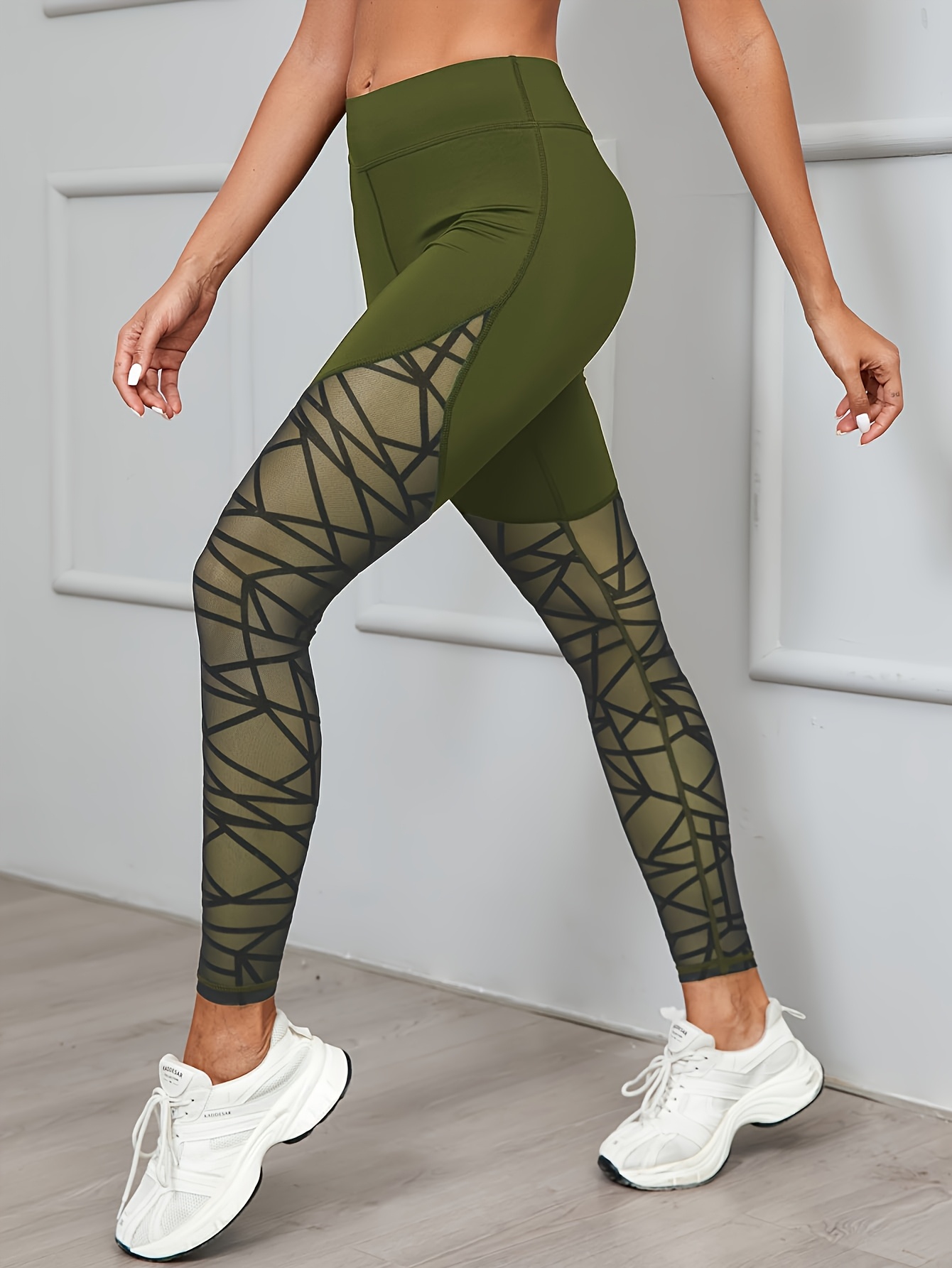 Adda Heights Best Yoga Pants For Tall Ladies Sheer Camo Mesh