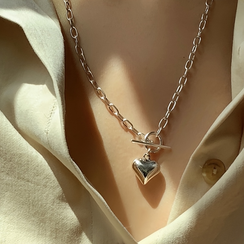 Women's S925 Sterling Silver Heart-Shaped Pendant Necklace