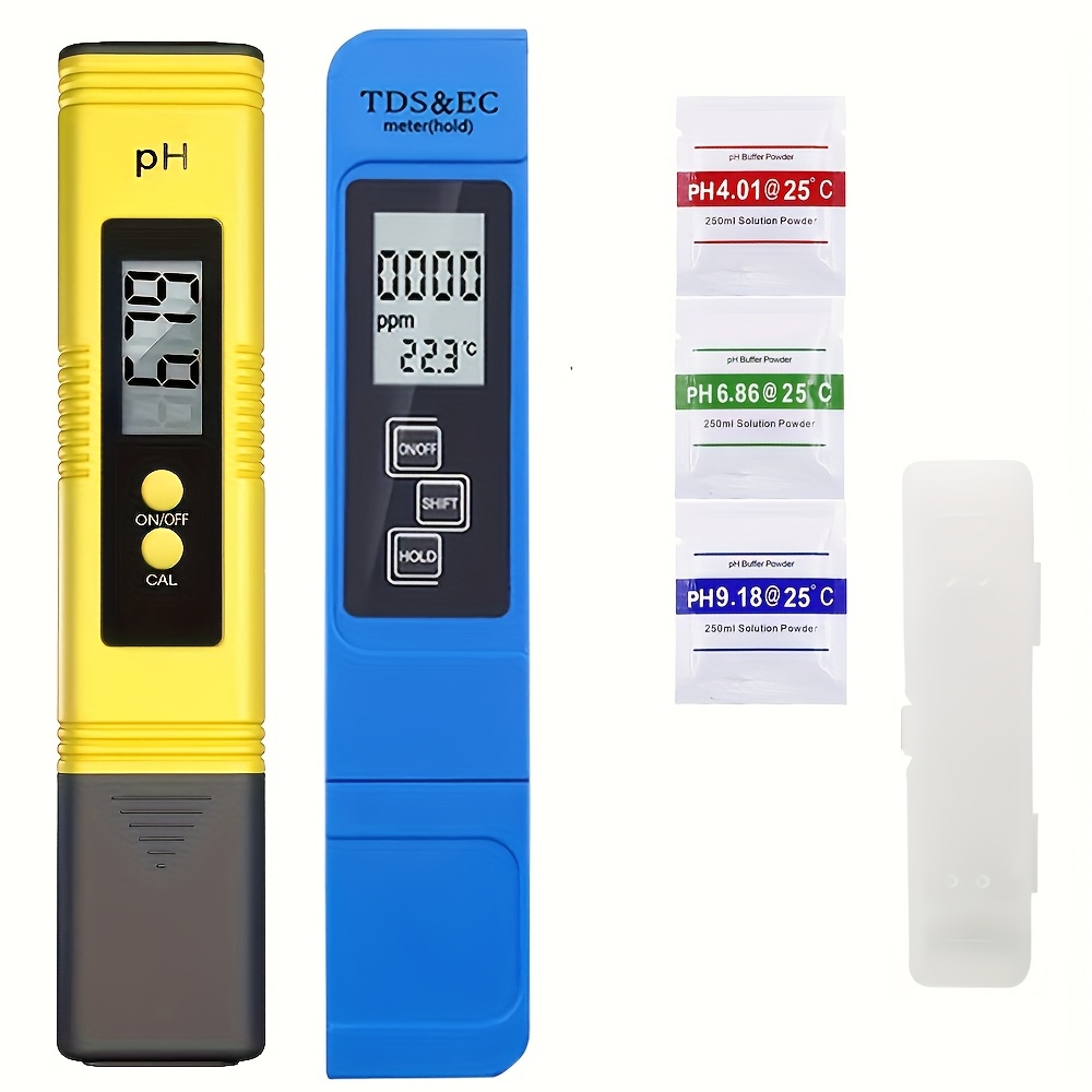 Image of 2 Digital Tds Water Testers, 0-14ph, 0-9990ppm Tds&ec, Equipped With Ec, Gh, Kh, Gpmgh Ph Probes, Suitable For Swimming Pools, Aquariums, And Household Water Use