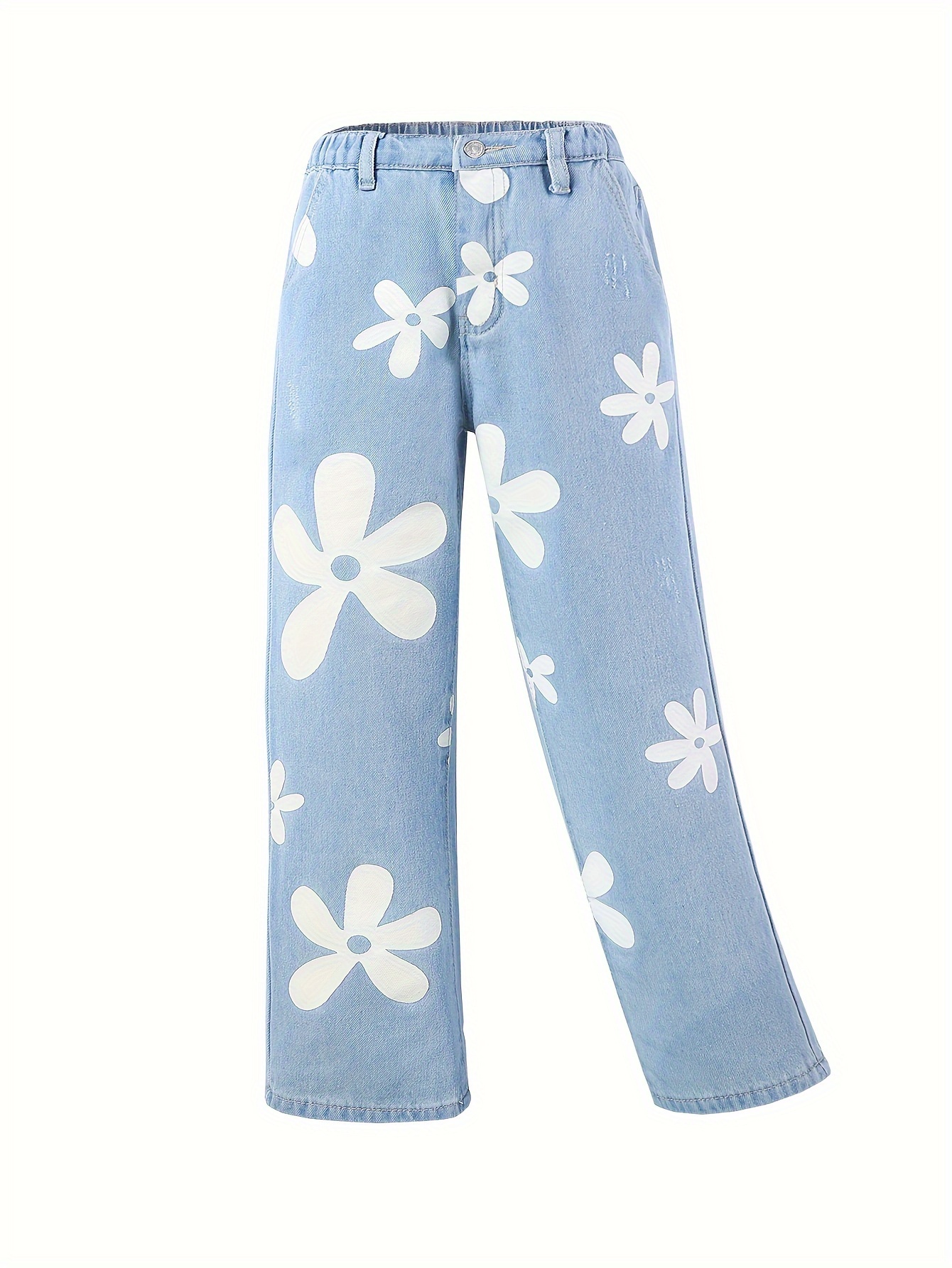Baby Boys And Girls Jeans Little Toddler Kids Elastic Waist Cargo Denim Pants Casual Pull On Trousers Trendy Clothes