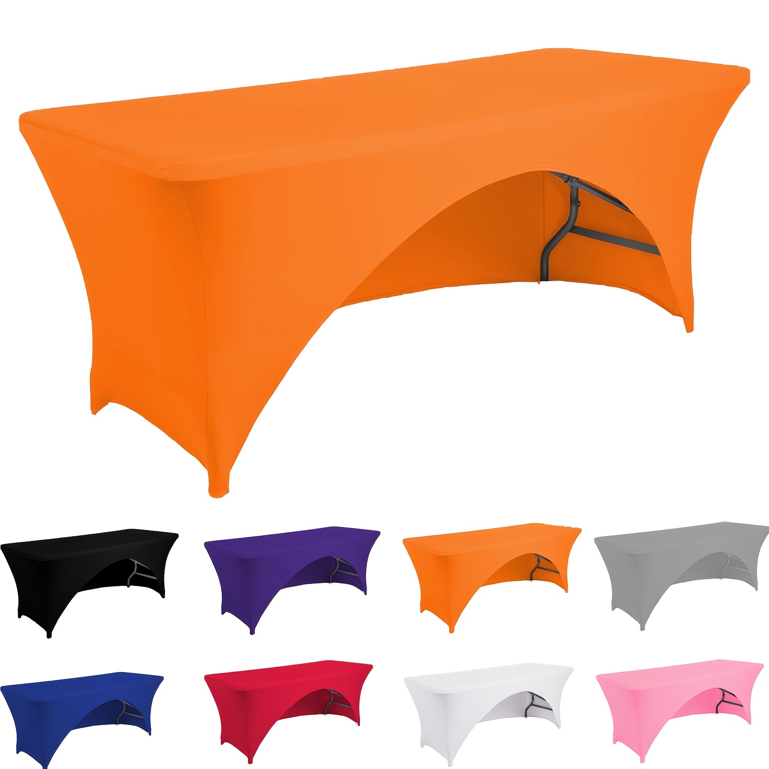1pc full coverage stretch tablecloth with elastic edges wrinkle resistant washable solid color table cover suitable for parties weddings st s day rectangular dining table easy clean durable modern table