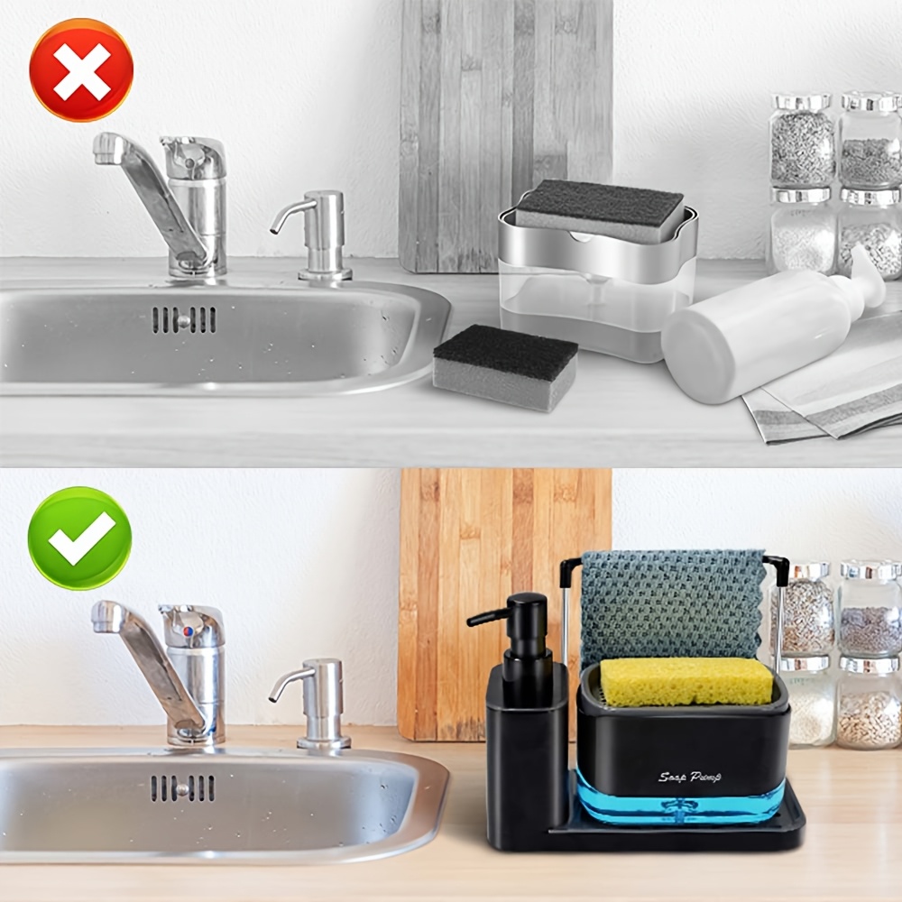 in sink organizer set dish soap dispenser sponge Temu Portugal