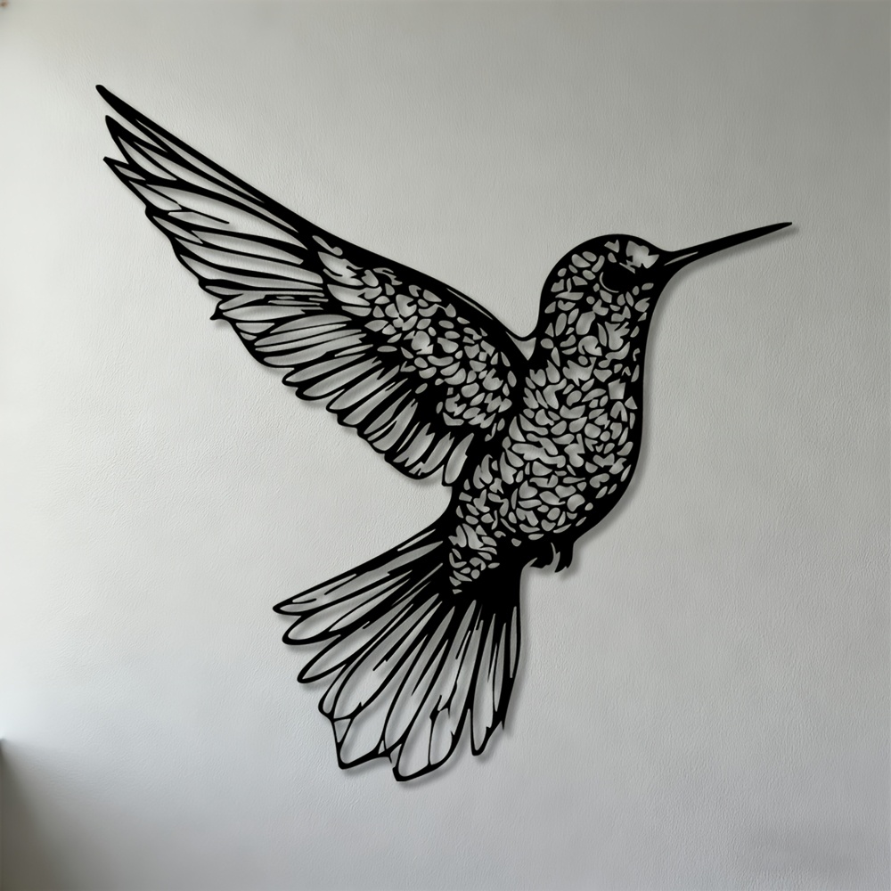 TEMU 2d Flat, 1pc, 2d Plane, Wall Sculptures, Hummingbird Metal Wall Art, Perfect For Living Room, Bedroom, Office, And Garden Decoration, 2d Flat