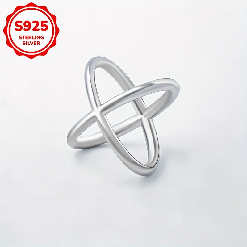 925Silver Retro Cross Women's Ring