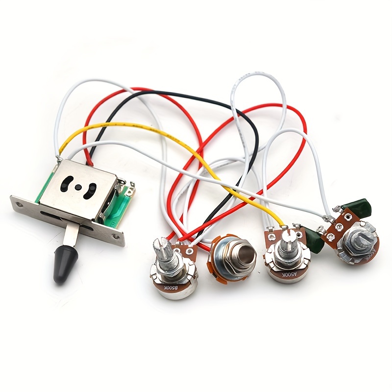 

Premium Guitar Wiring Harness Kit - Pre- With For Switch, 2t1v Jack & 3x 500k Pots For Easy