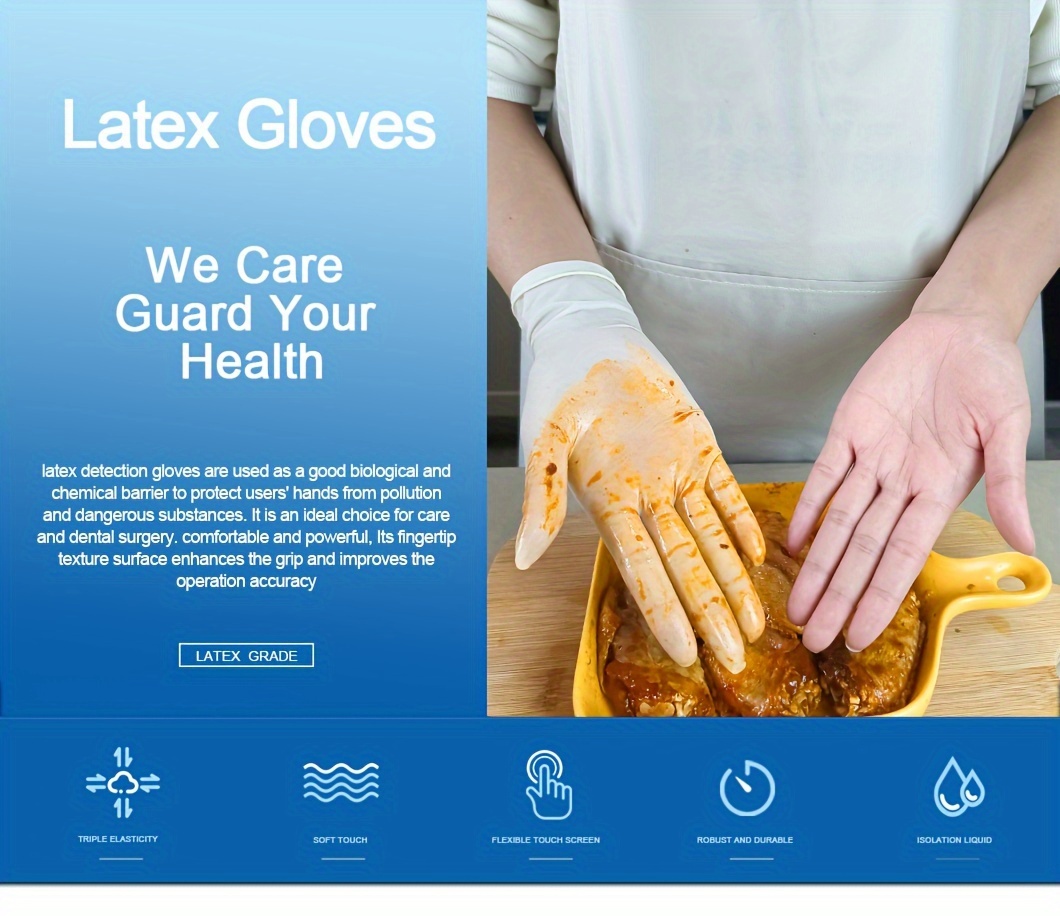 Value Pack Medium Latex Gloves Latex Gloves Disposable - Temu Canada