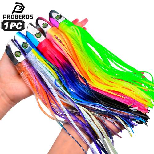 1pc 9 inch high speed trolling lure with vibrant colors trolling skirt lures tuna dolphin deep sea fishing lure