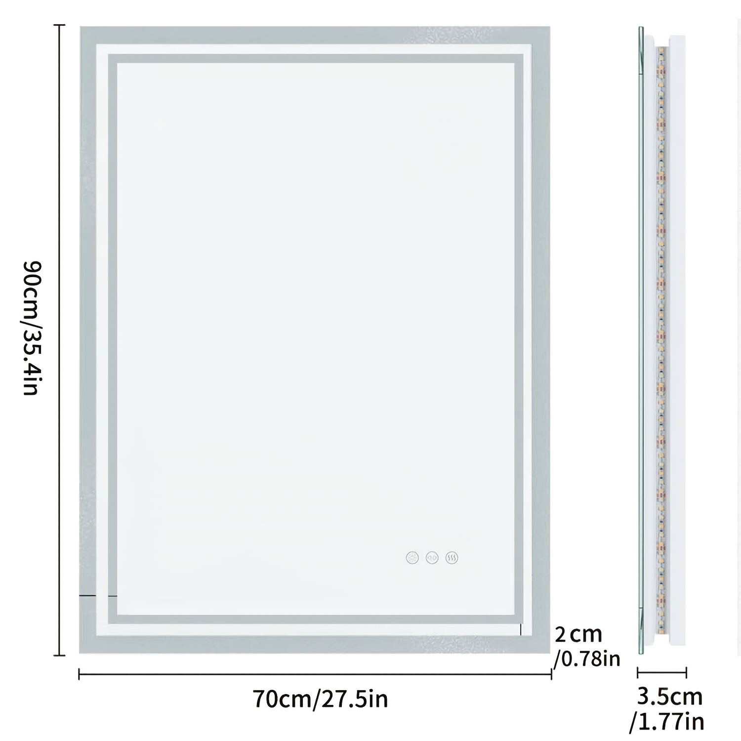Led Bathroom Mirror Rectangle Led Backlit Illuminated Bathroom Vanity Mirror Shatterproof Home