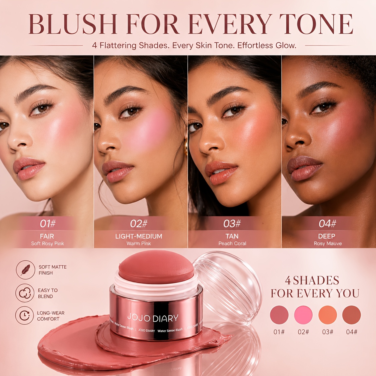 JOJO DIARY Lip & Cheek Dual-Purpose Blush