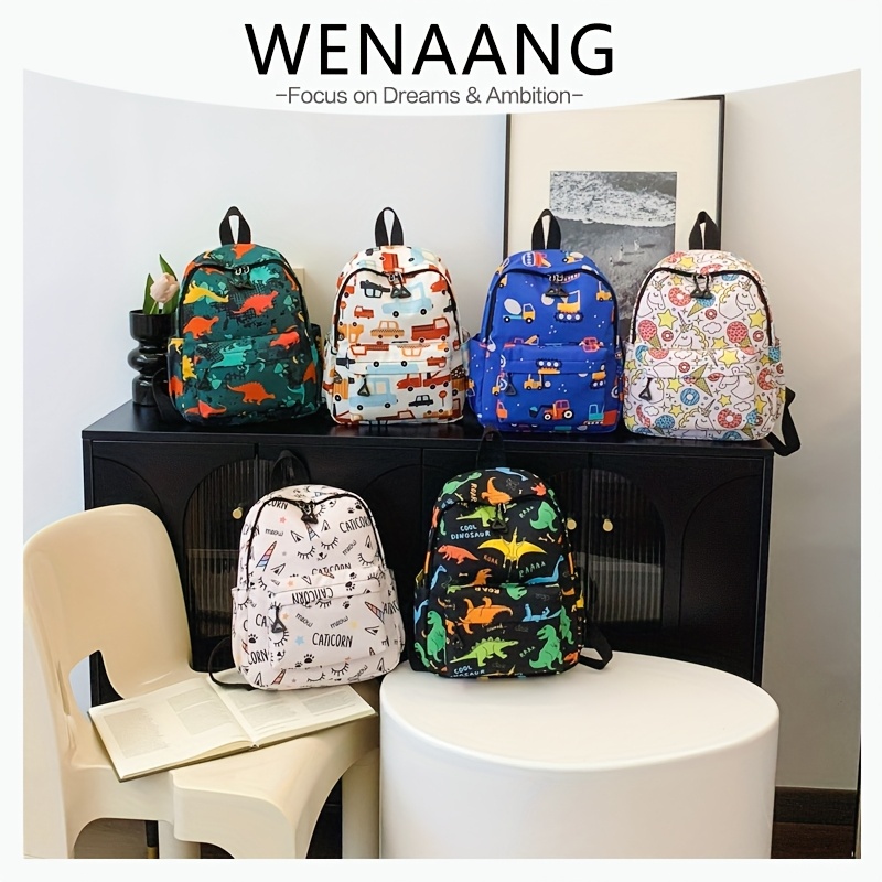 1pc cartoon unicorns print backpacks girl bag adjustable zipper backpack high capacity school bag backpack for teenager
