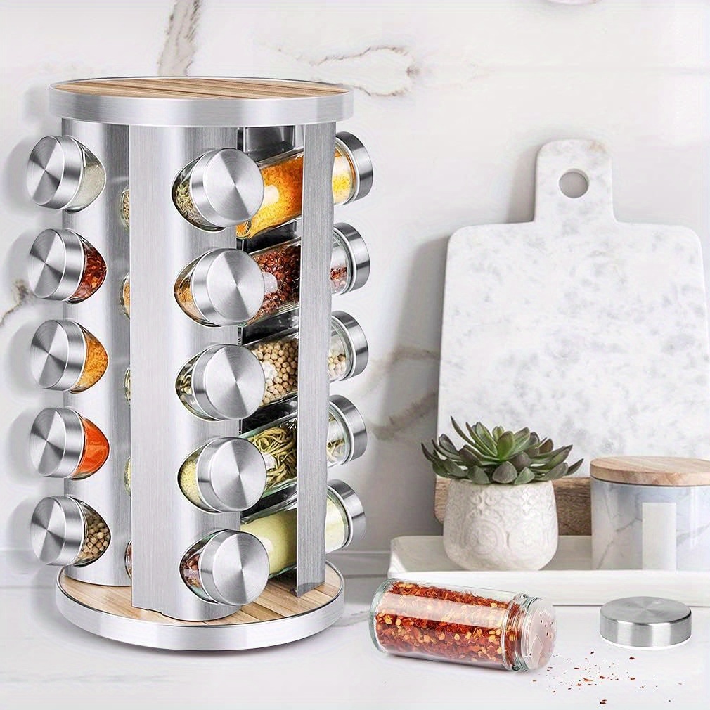 Spice Carousel Set Featuring 20 Spice Jars Kitchen Spice