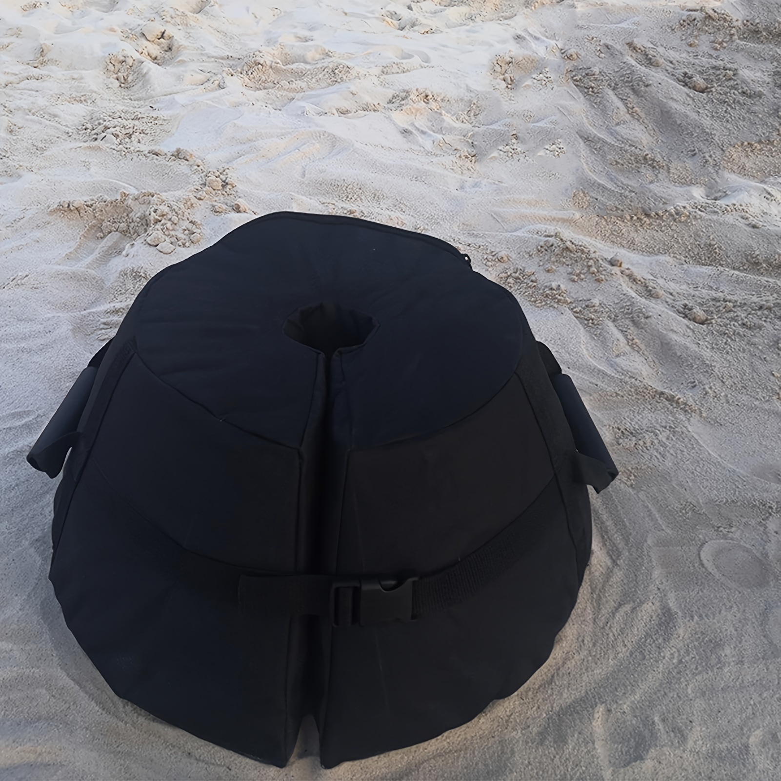 1pc ビーチ旅行用ウェイトベースサンドバッグ、屋外傘テント固定アンカーサンドバッグ、600D PVCコーティングオックスフォードファブリック、ブラック
