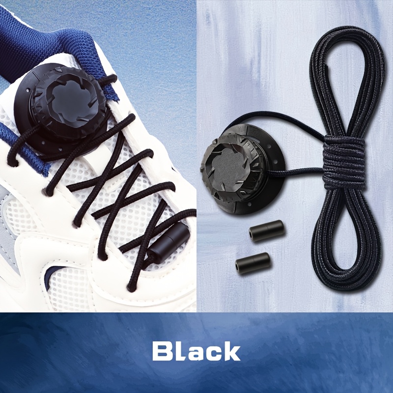 Image of 2pcs New Install Simple Swivel Laces Automatic Shoelaces Without Ties Thick Rope Tennis Sneakers Shoelace Shoe Accessories