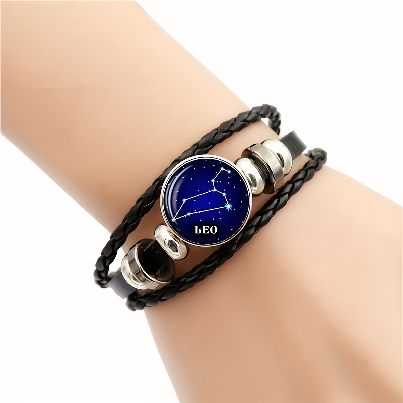 Deep Blue Starry Sky Leo Constellation Wristband, Party Accessory