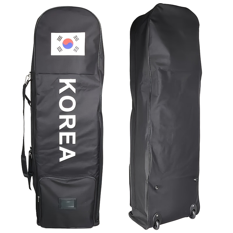1pc korean flag pattern golf travel bag with wheels detachable shoulder straps foldable golf club travel cover golf aviation bag details 5