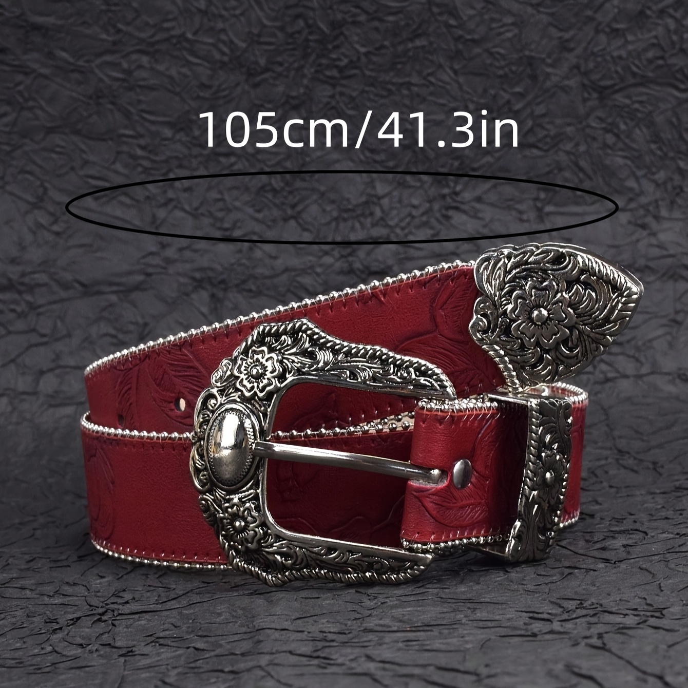 Pu Leather Boho Western Red Belt RoseSeek Women main image 4