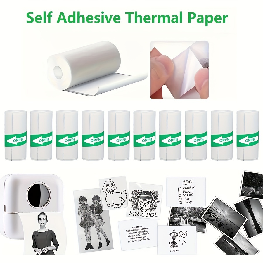 

Mini Printer Paper, Self Adhesive Thermal Paper Printable Sticker Paper For Pocket Thermal Printer