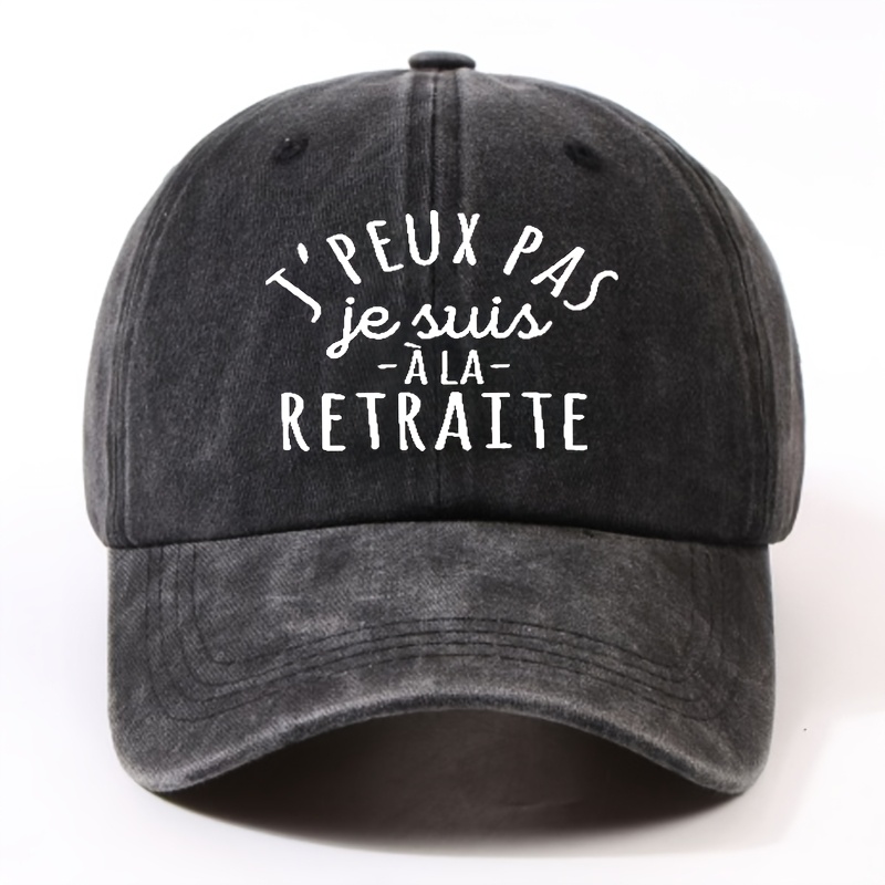 TEMU 1pc, Retraite, Retraité, Casquette de baseball française - Snapback ajustable, Polyester léger et respirant, Parfait pour les fêtes et