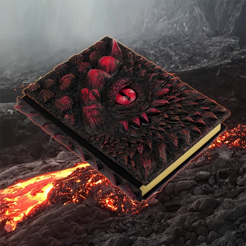 

110sheets/book , 3d Dragon Embossed Hardcover Journal Notebook, A5 Size Blank Paper Page, Antique Handmade Craft Notebook Notepad, Home Ornament Artistic Decoration Magic Book