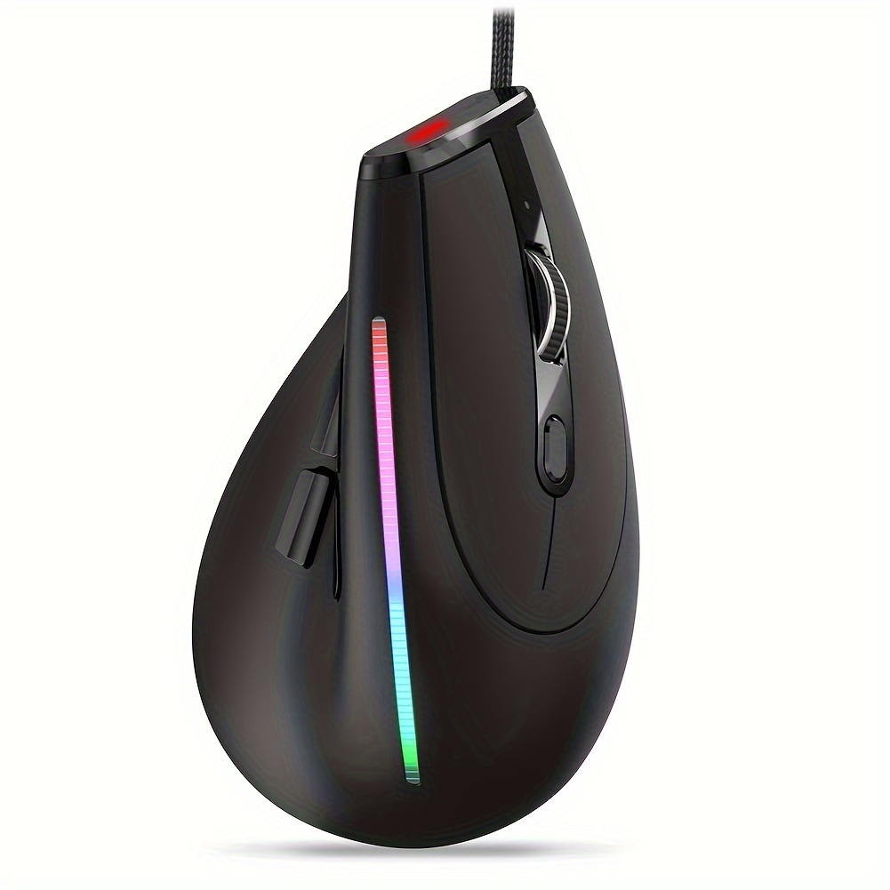 Image of Vertical Ergonomic Wired Mouse, Gaming Mouse With Rgb Lighting, Suitable For Pc, Laptop, Desktop, , Zelotes