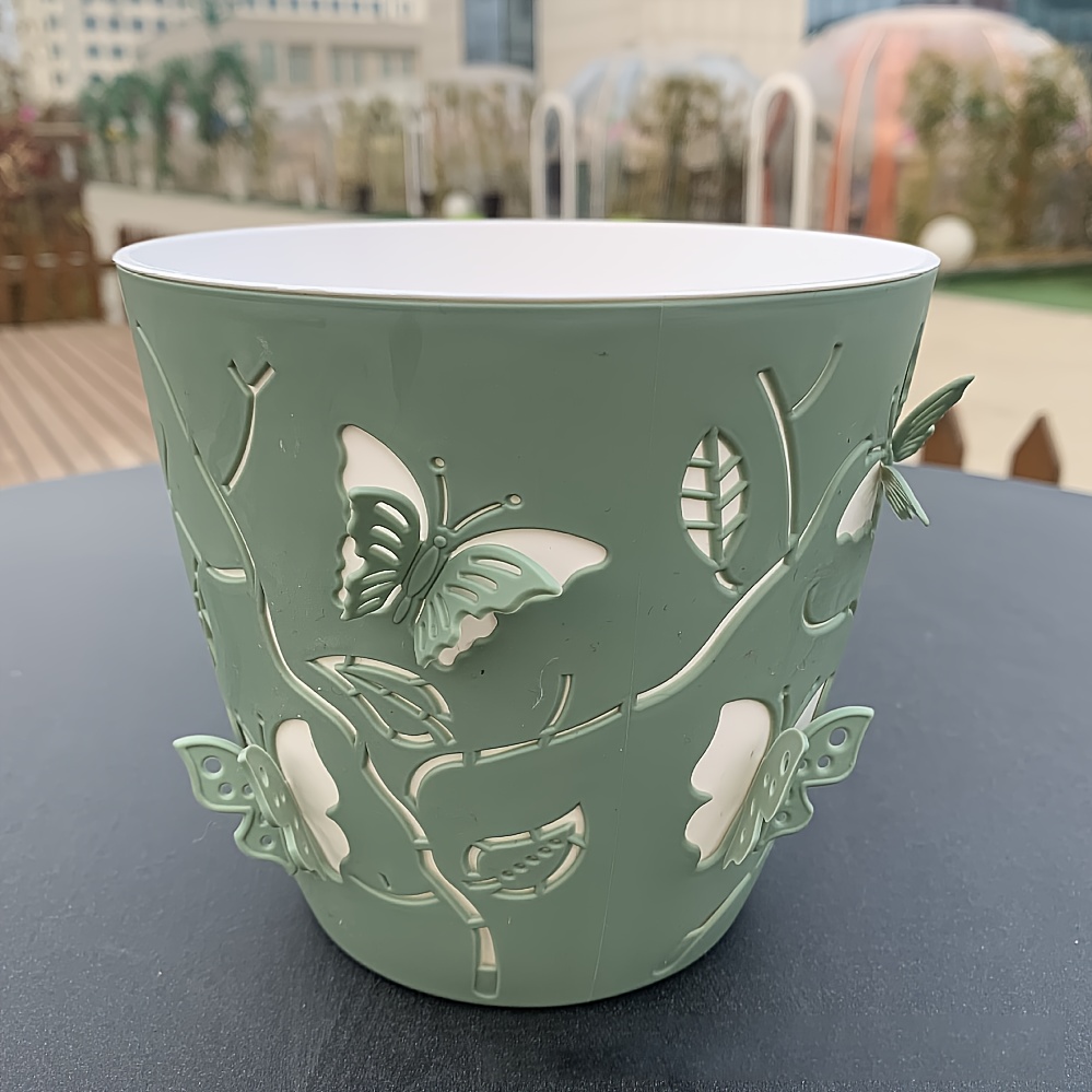 

1pc Cartoon Butterfly Pattern Flower Vase, Lazy Self-watering Succulent Colorful Flower Pot, Spring Summer Home Decor